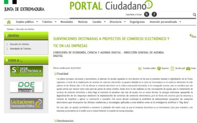 Convocadas Ayudas TIC y Comercio Electrónico Junta de Extremadura 2022